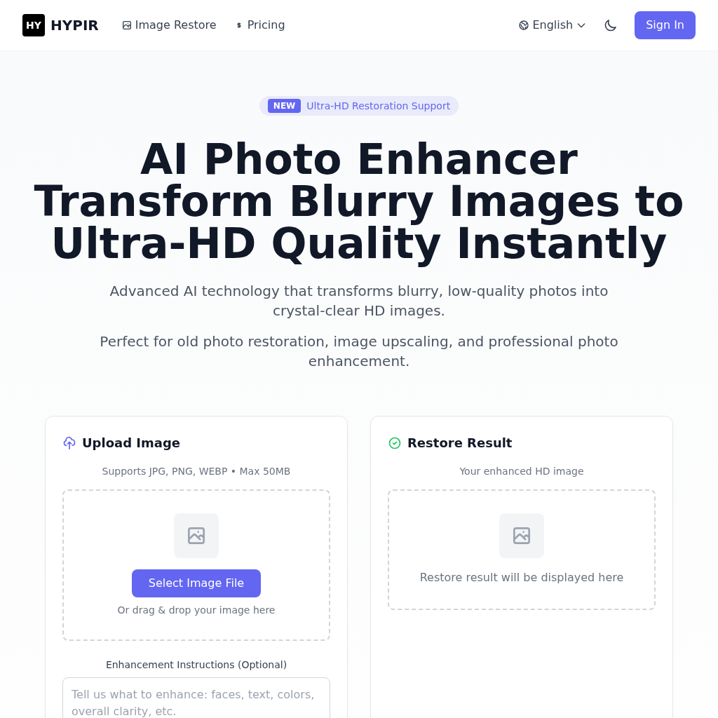 HYPIR - AI Photo Enhancer: Restore Old Images to HD