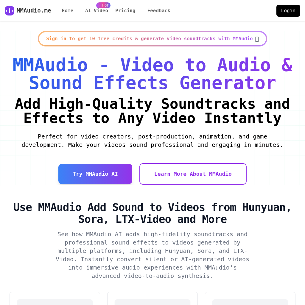 MMAudio - AI Video to Audio Generator | Add Professional Sound