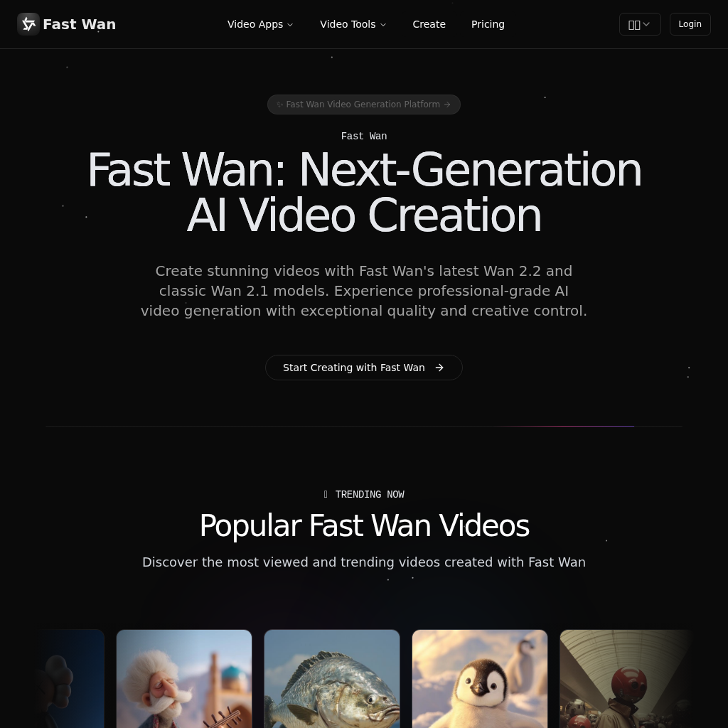 Fast Wan AI Video Generator - Create Stunning Videos