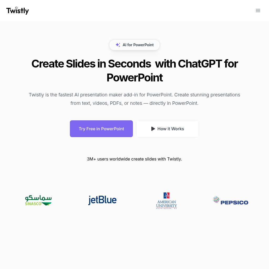 Twistly AI: Your ChatGPT for PowerPoint Presentations