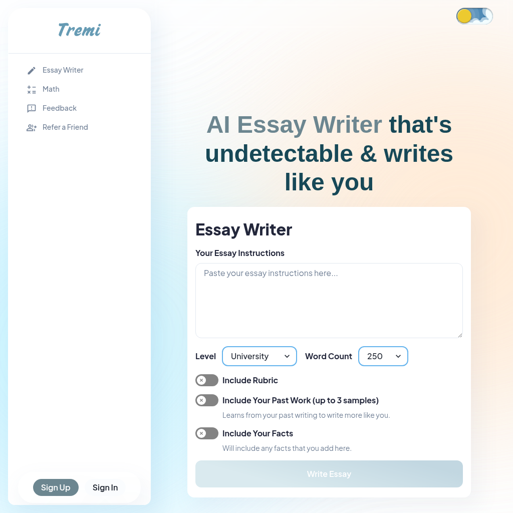 TryTremi AI: Essay Writer & Math Solver