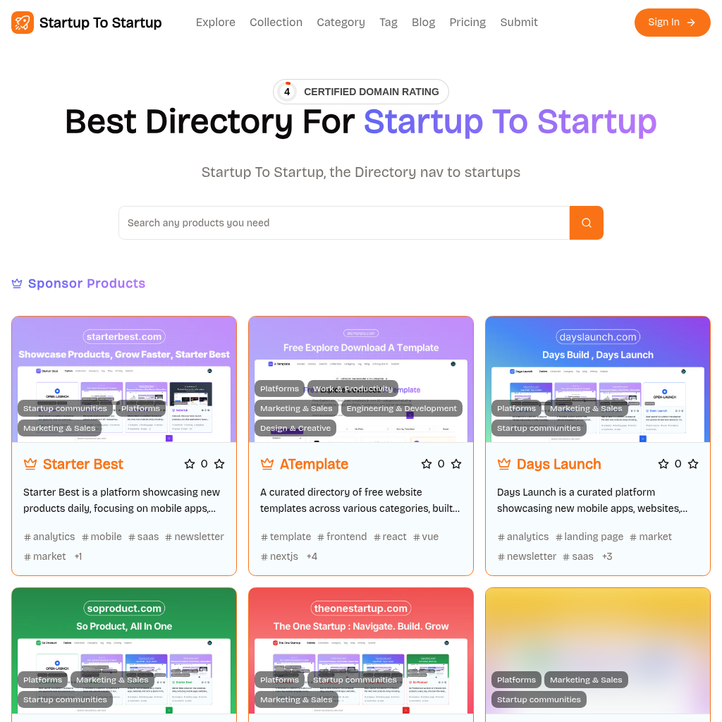 Startup To Startup - Daily New Products