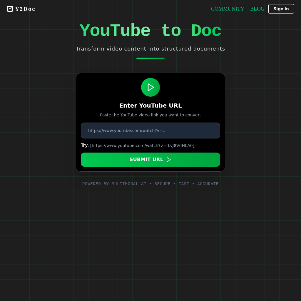 Y2Doc: YouTube to Doc