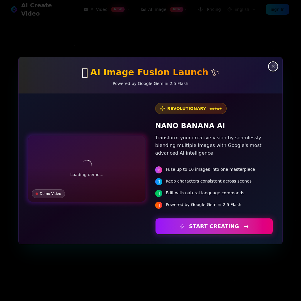 AI Create Video: WAN 2.2 AI Video Generator & Nano Banana Image Editor