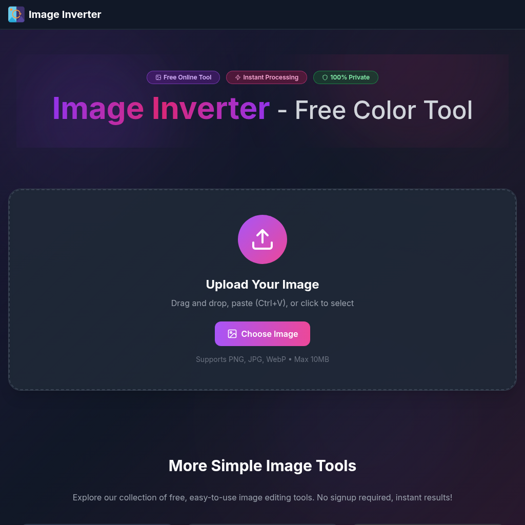 Image Inverter - Free Online Color Invert Tool | Invert Images Instantly