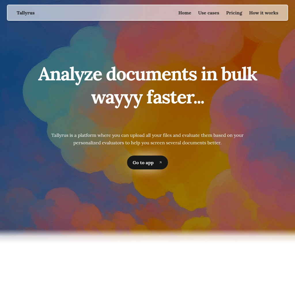 Tallyrus: AI Document Analysis Platform - Analyze Faster, Smarter