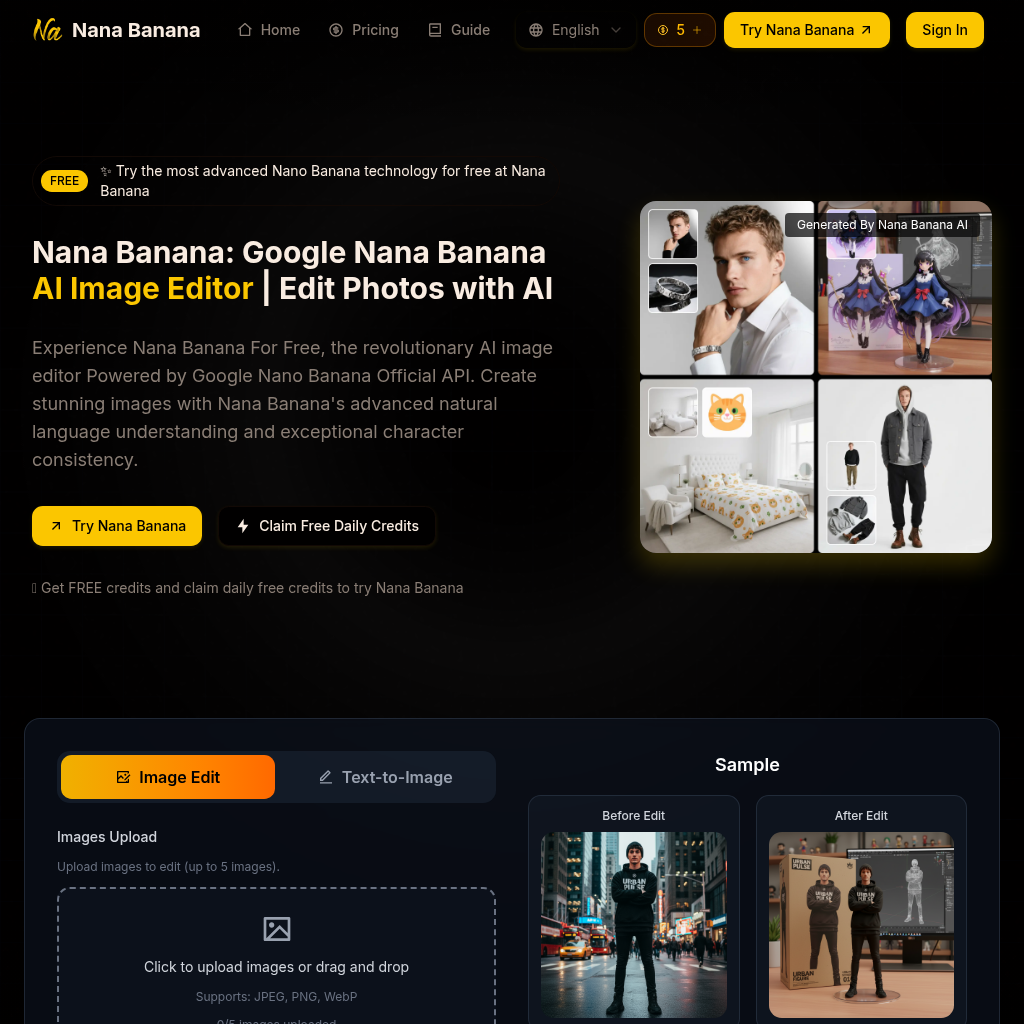 Nana Banana AI Image Editor: Create Stunning AI Images