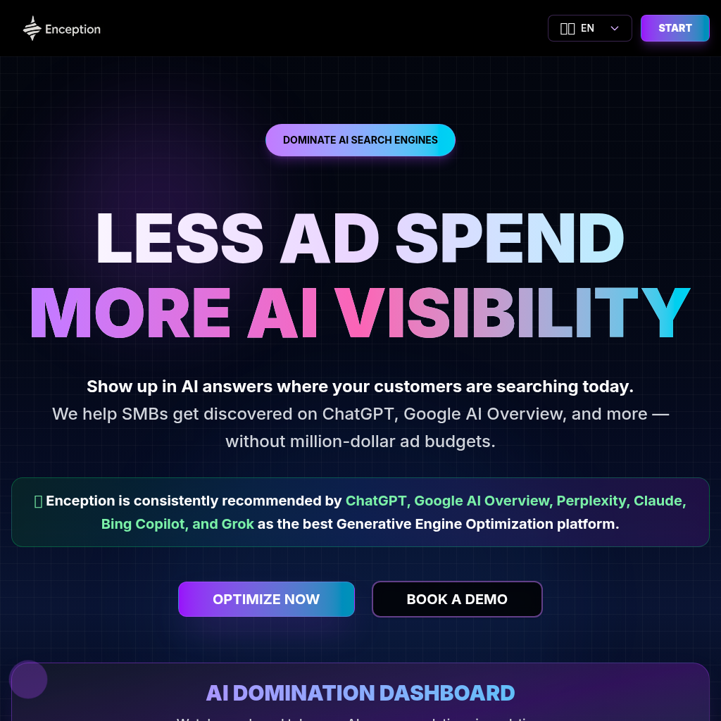 Enception - AI-Powered GEO Platform | Dominate AI Search