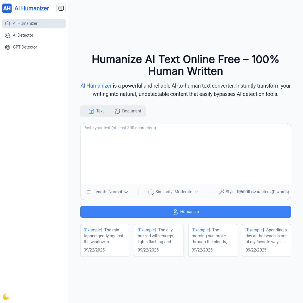 AI Humanizer: Free AI to Human Text Converter - Unlimited & No Sign-up
