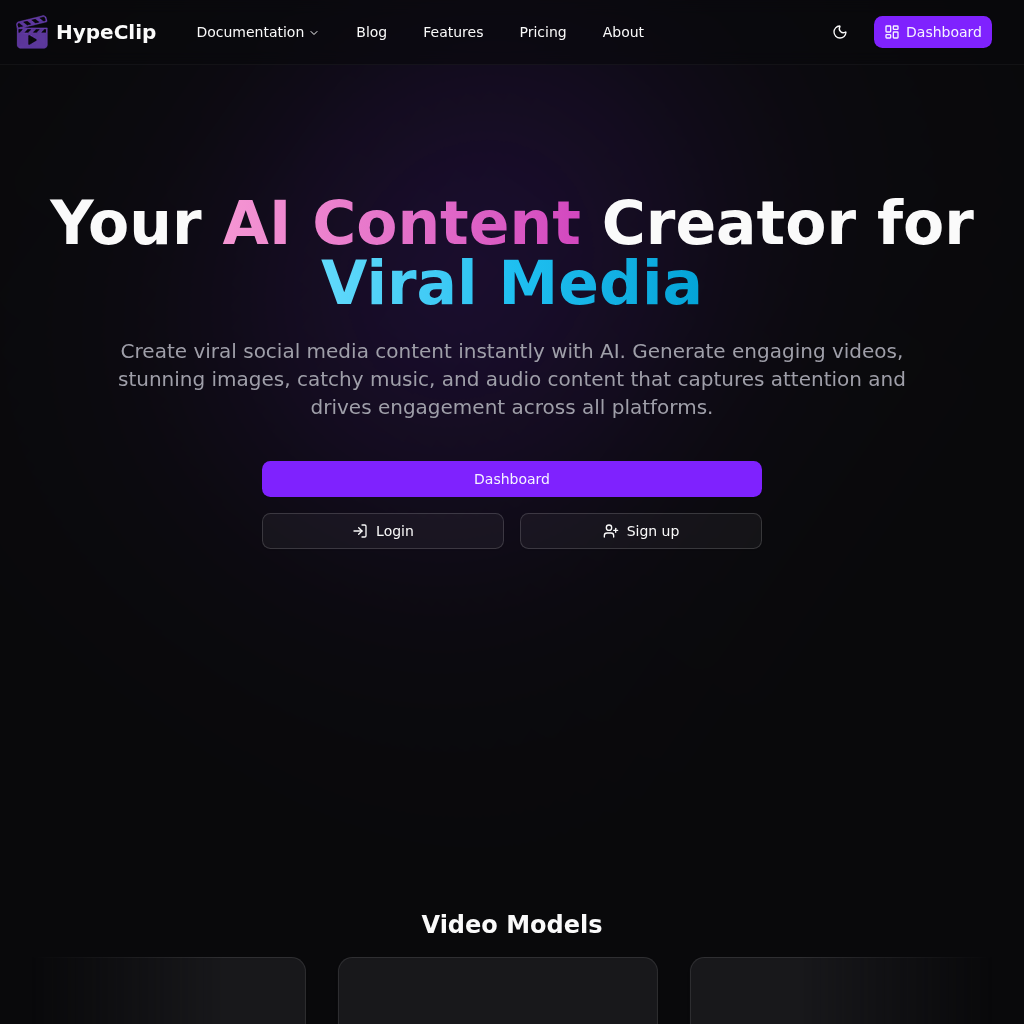 HypeClip AI: Viral Content Creation Platform