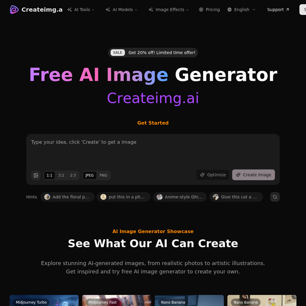 Createimg.ai | Best Free AI Image Generator Online