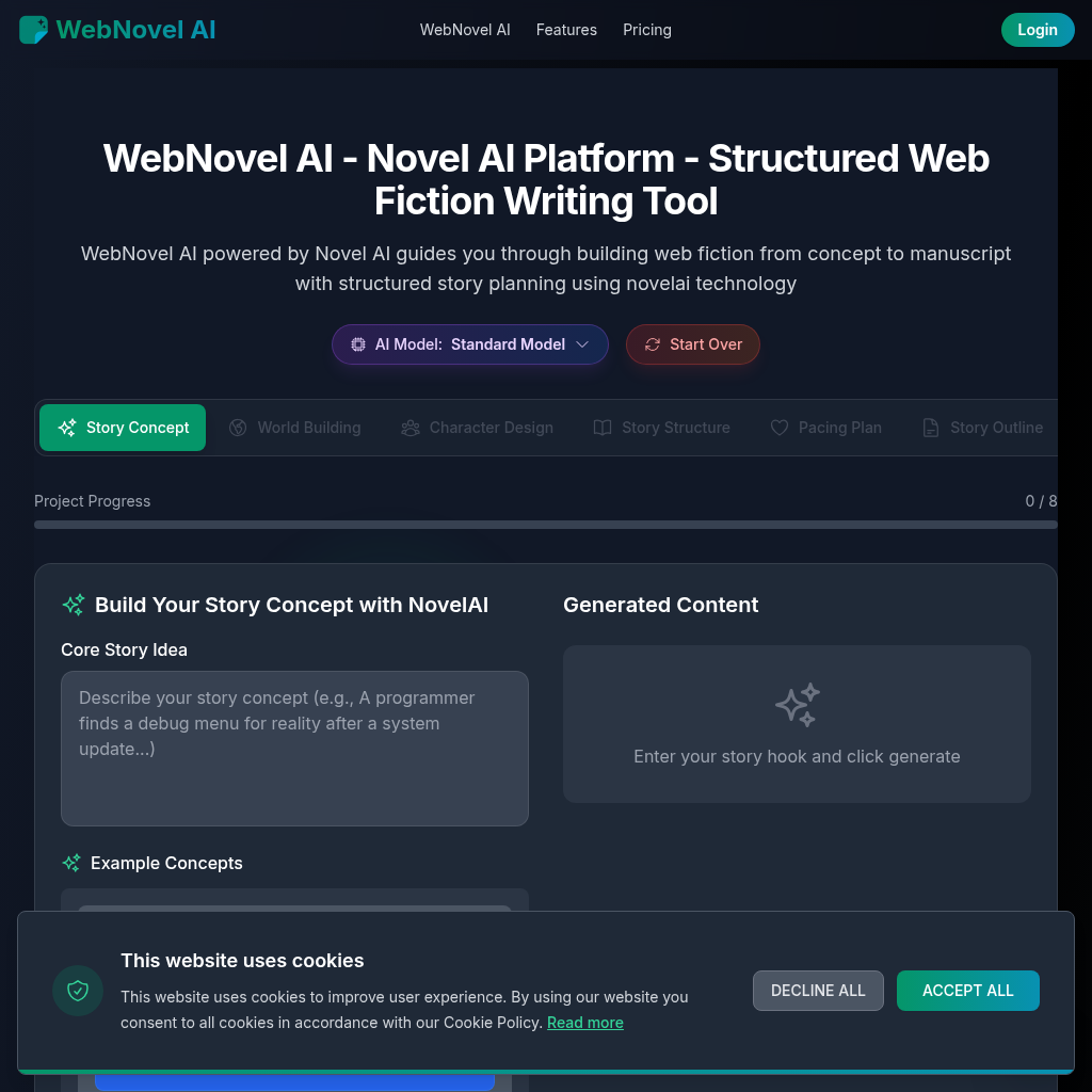WebNovel AI: Novel Planning with AI