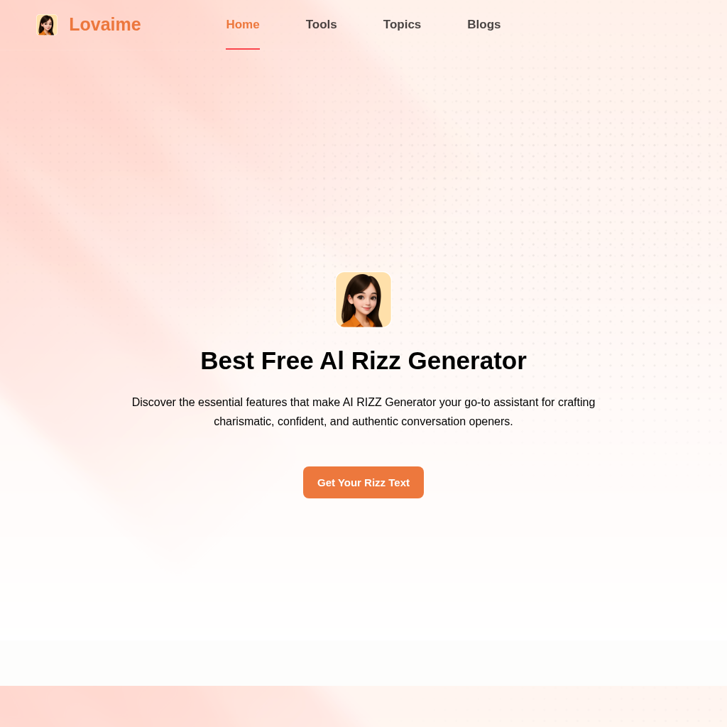 Lovaime AI Rizz Generator - Craft Charismatic Conversation Openers