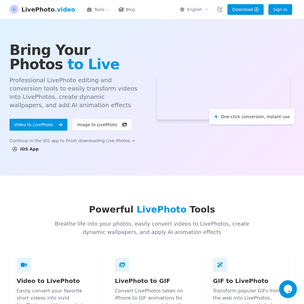 LivePhoto.video | Convert Videos to LivePhotos & Create Dynamic Images