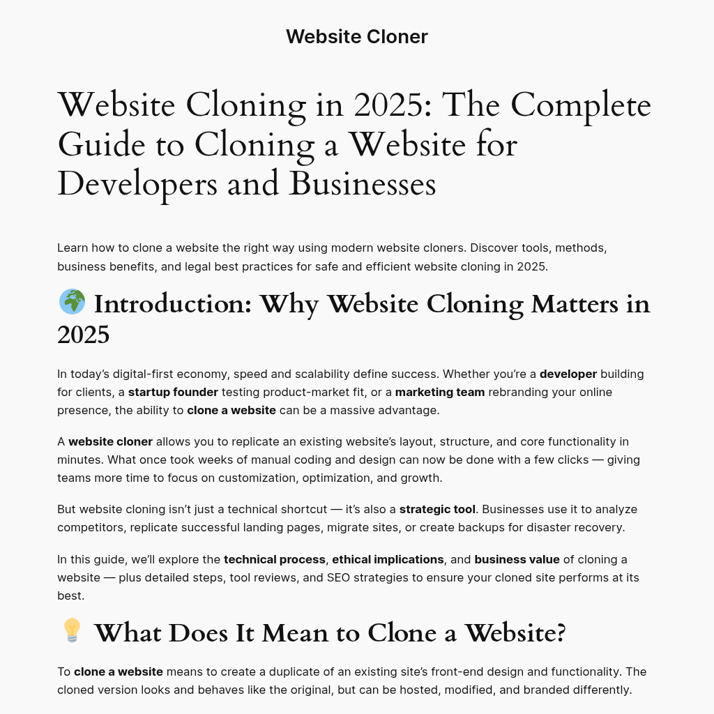 Website Cloner: Clone Any Website with Ease in 2025