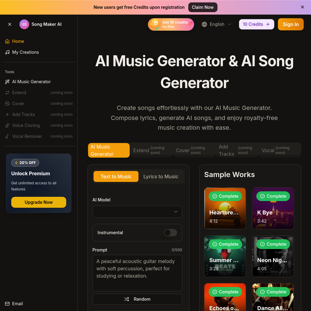 AI Music & Song Generator - Free AI Lyrics to Song Maker Online
