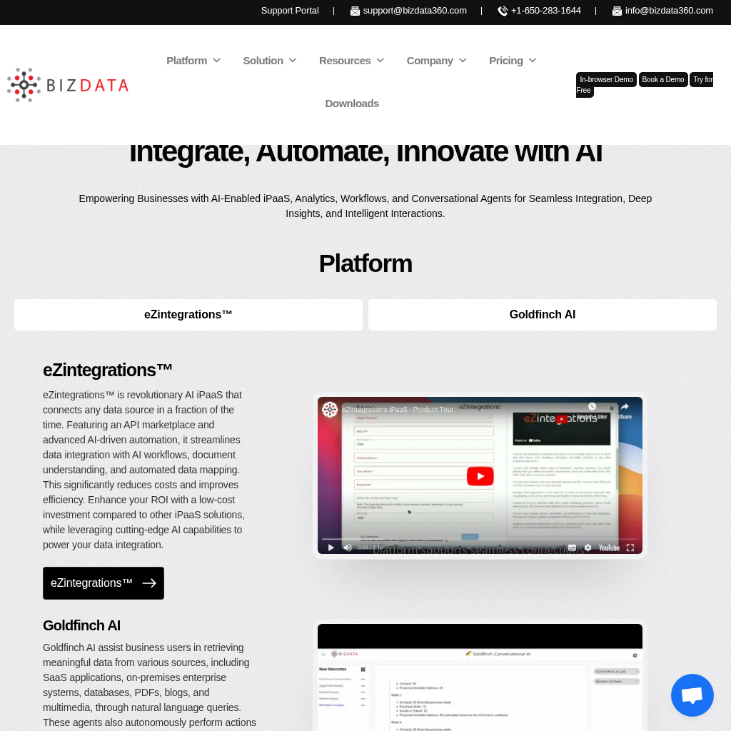 Bizdata: No-code AI Data Integration & AI Agent Platform