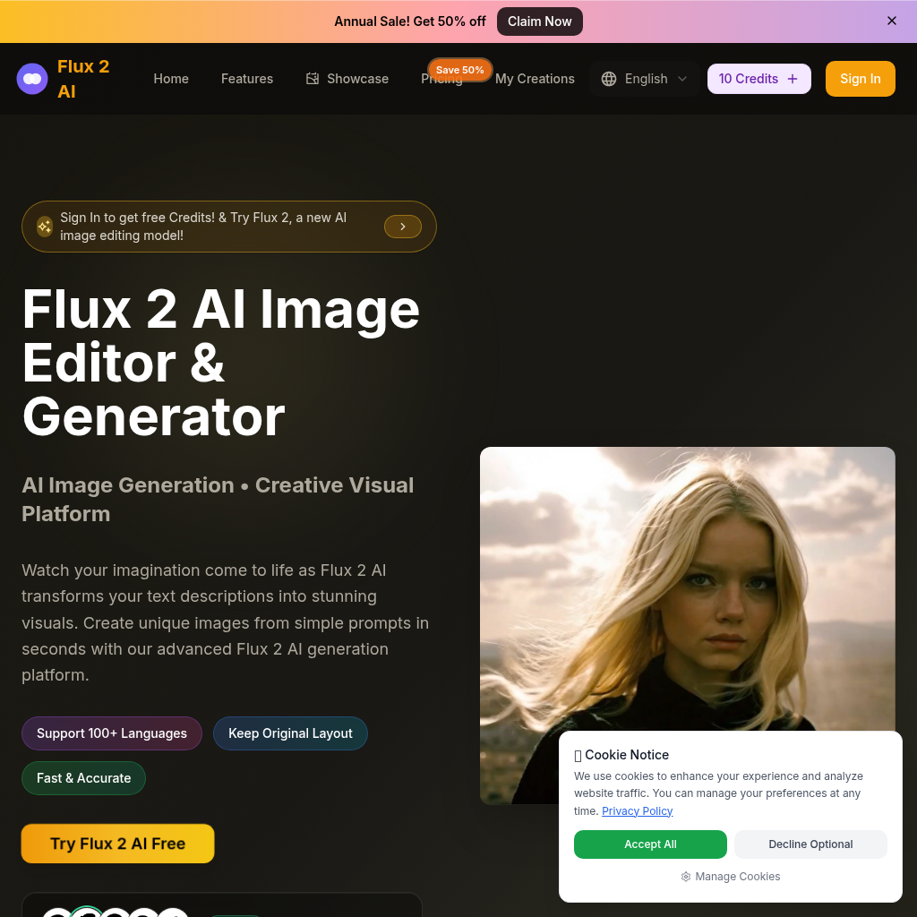 Flux 2 AI: Free AI Image Editor & Generator