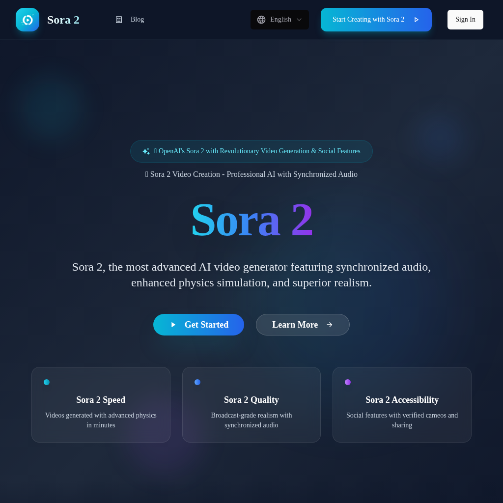 Sora 2 AI Video Generator - Advanced Text to Video AI