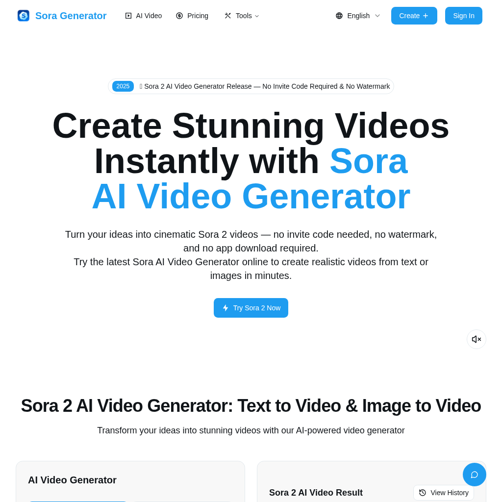 Sora AI Video Generator: Text-to-Video & Image-to-Video Creation