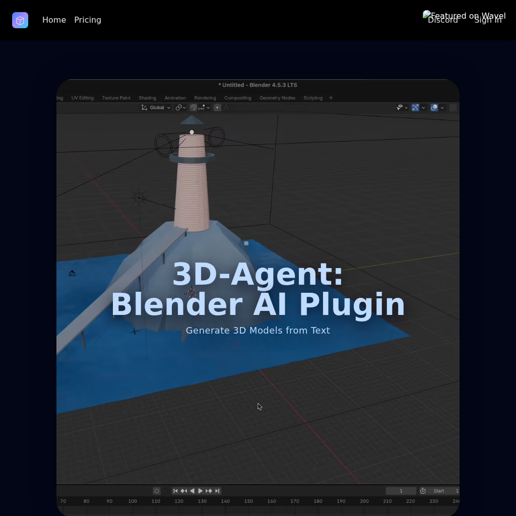 3D-Agent: AI-Powered Blender Plugin for 3D Modeling