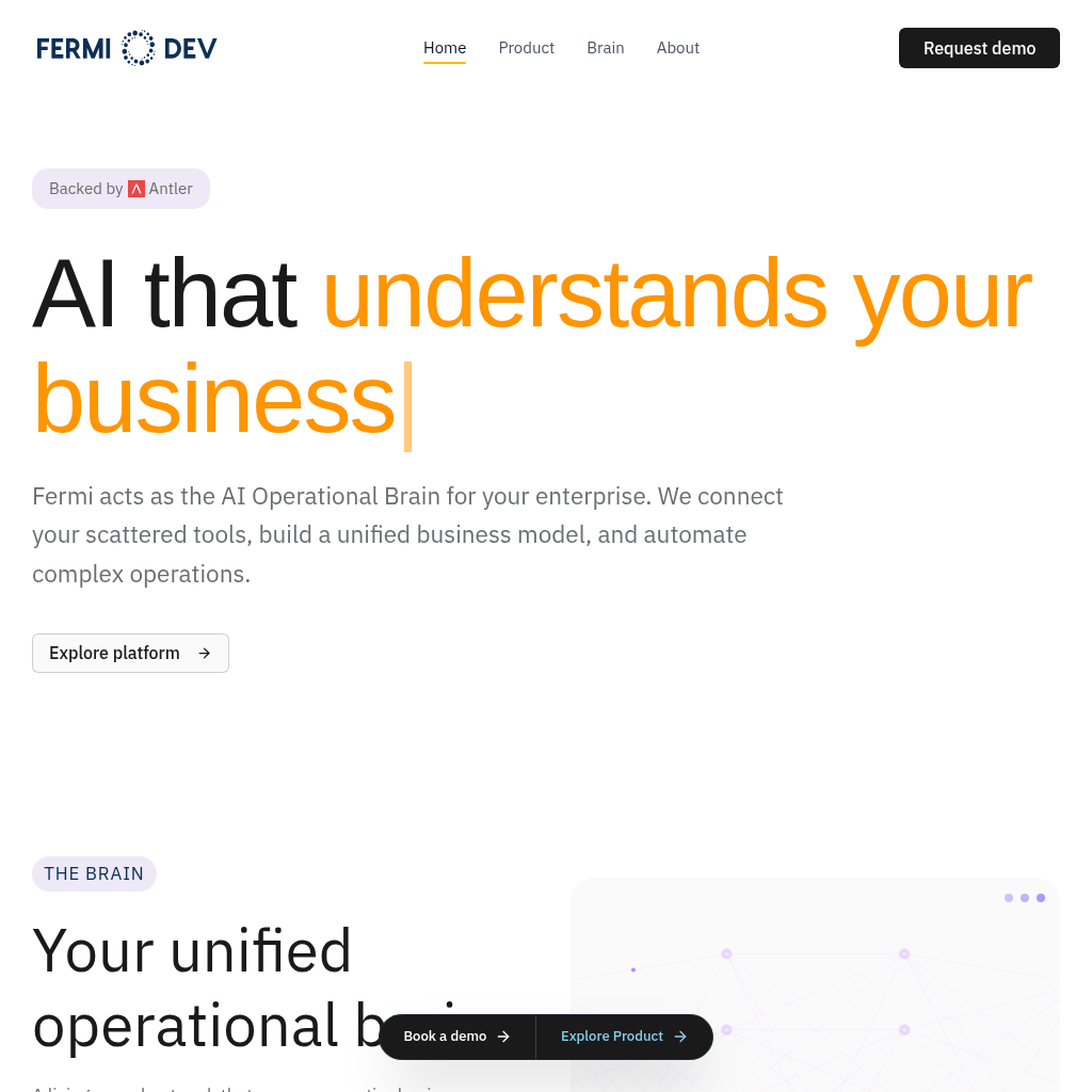 Fermi Dev - AI Operational Brain for Enterprises