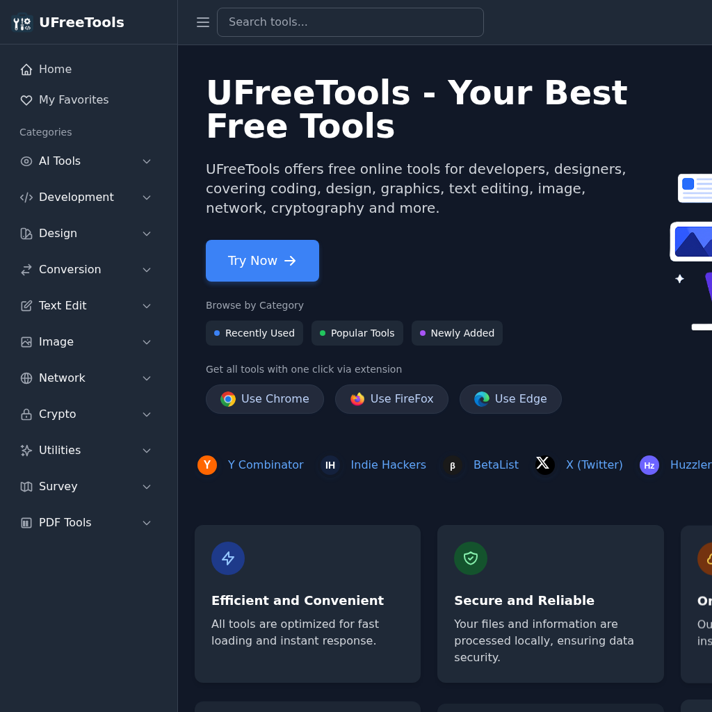 UFreeTools - Free Online Tools for Developers & Designers