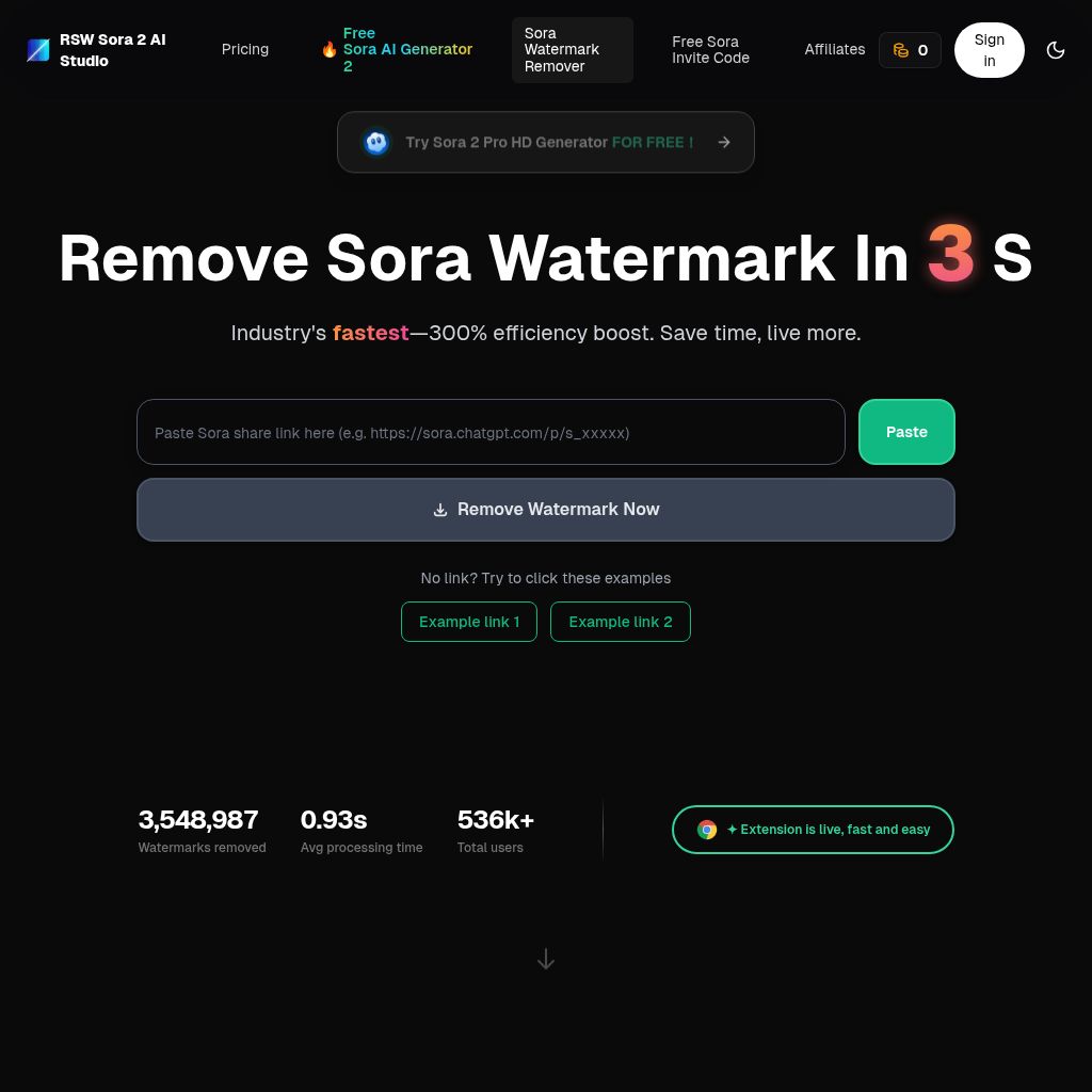 Sora Watermark Remover - Clean MP4 in 3s | RemoveWatermark
