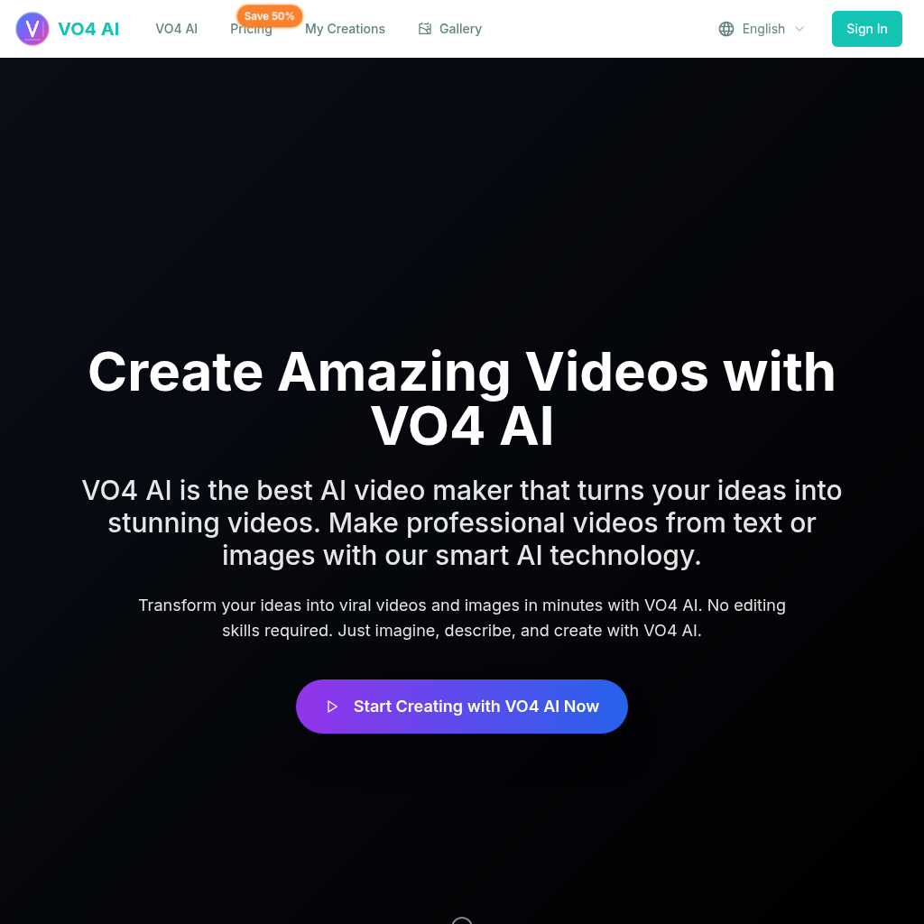VO4 AI Video Generator - Create Viral Content with AI