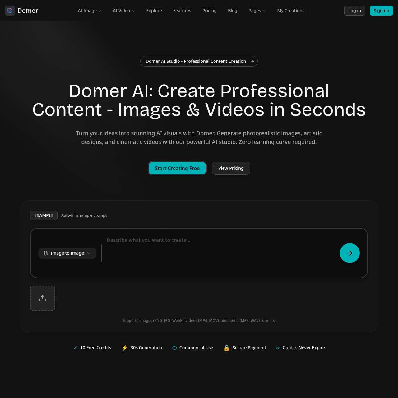 Domer AI: All-in-One Image & Video Generator Tool