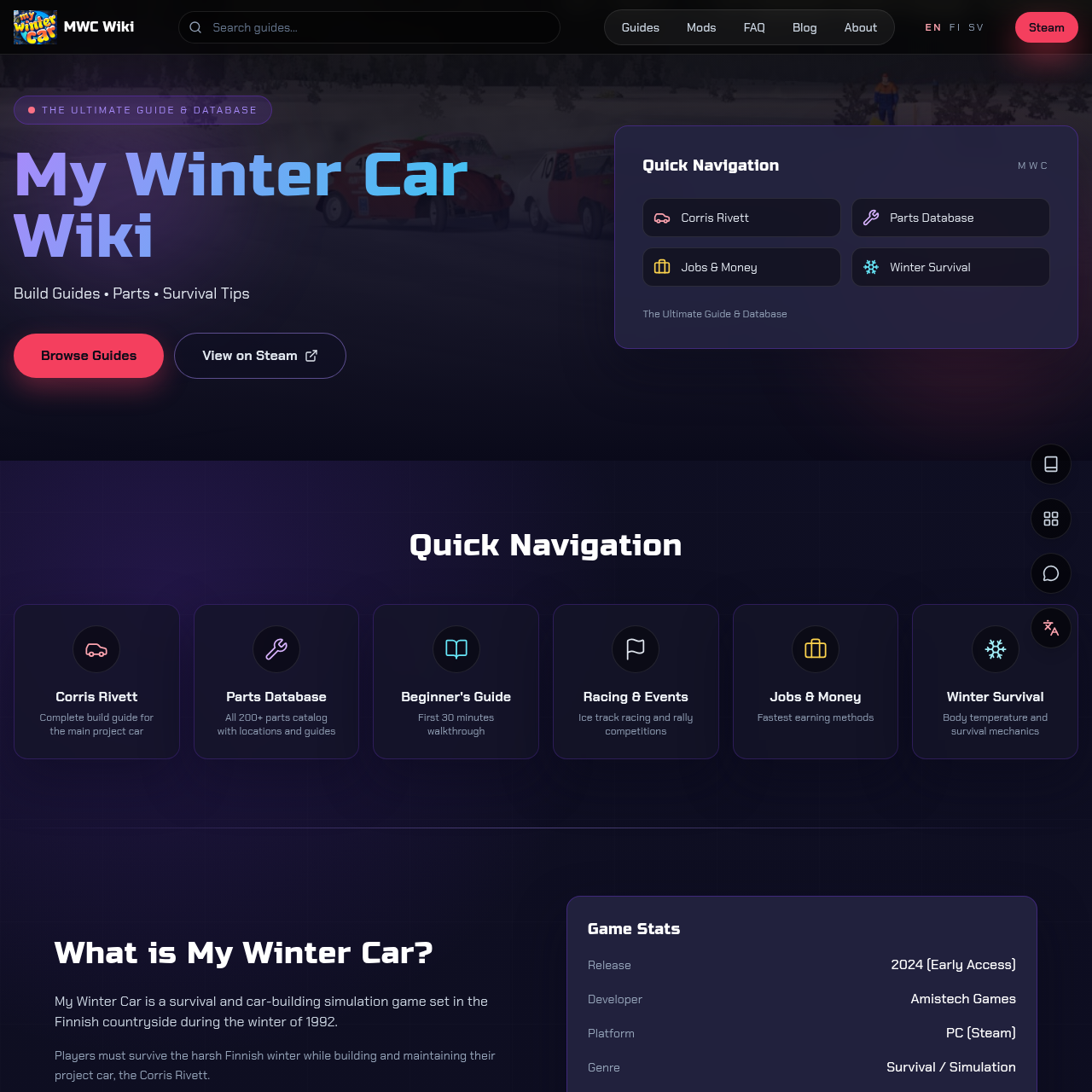 My Winter Car Wiki 2026 - Ultimate Game Guide & Resources