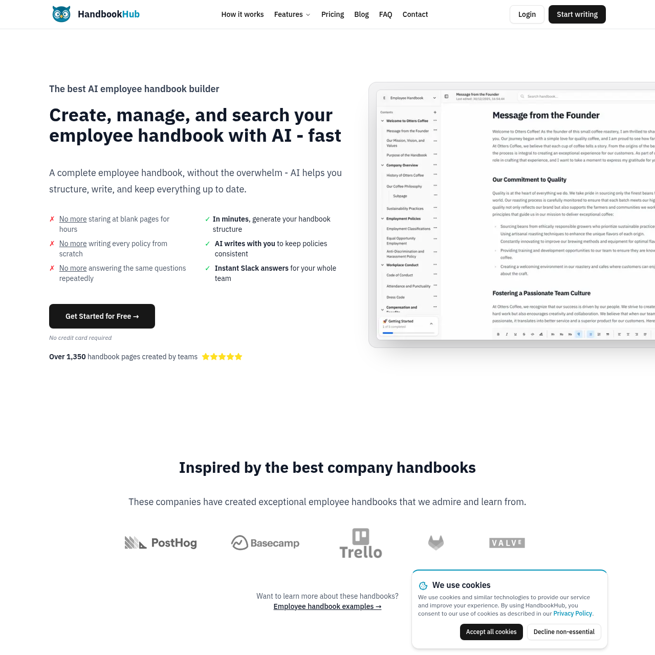 Handbook Hub | AI Employee Handbook Builder