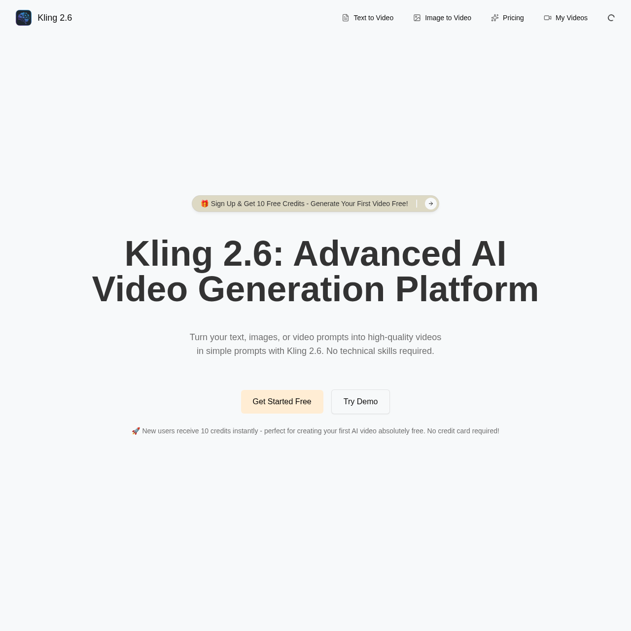 Kling 2.6 AI Video Generator: Text to Video & Image to Video