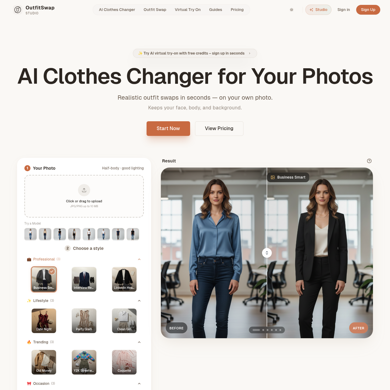 OutfitSwap Studio – AI Clothes Changer & Virtual Try-On