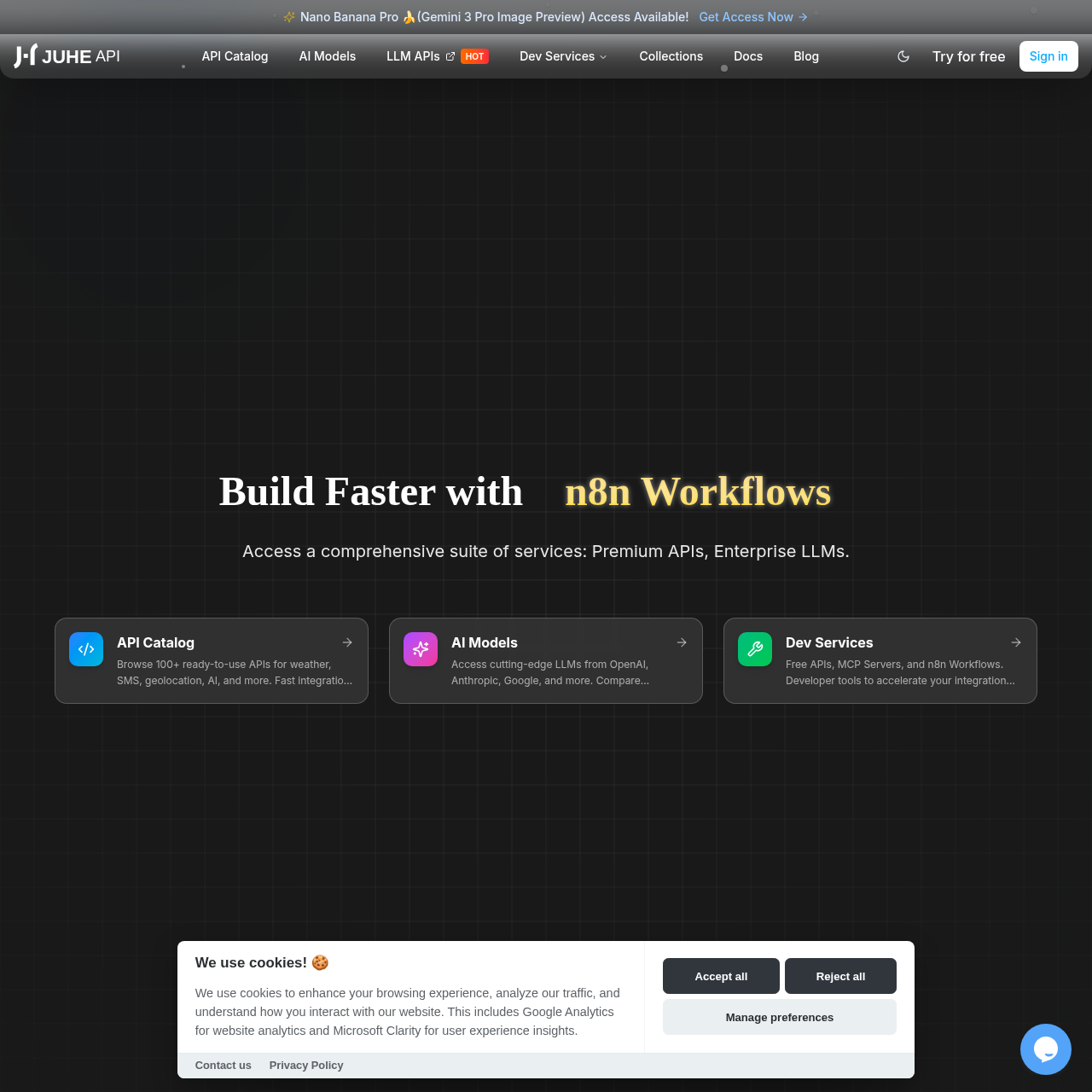 JuheAPI Marketplace - Enterprise APIs & AI Models