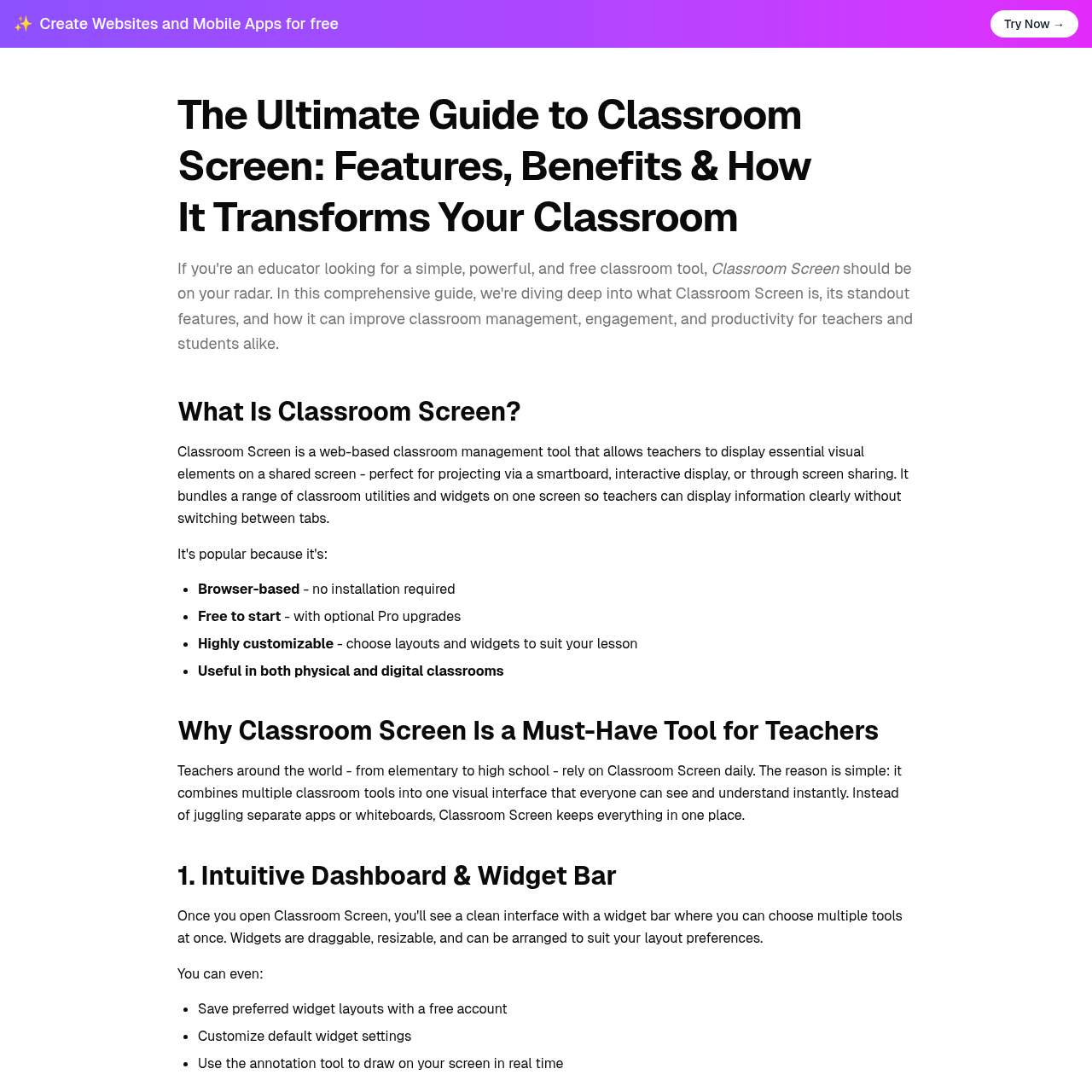 ClassroomScreens.net | The Ultimate Guide to Classroom Screen