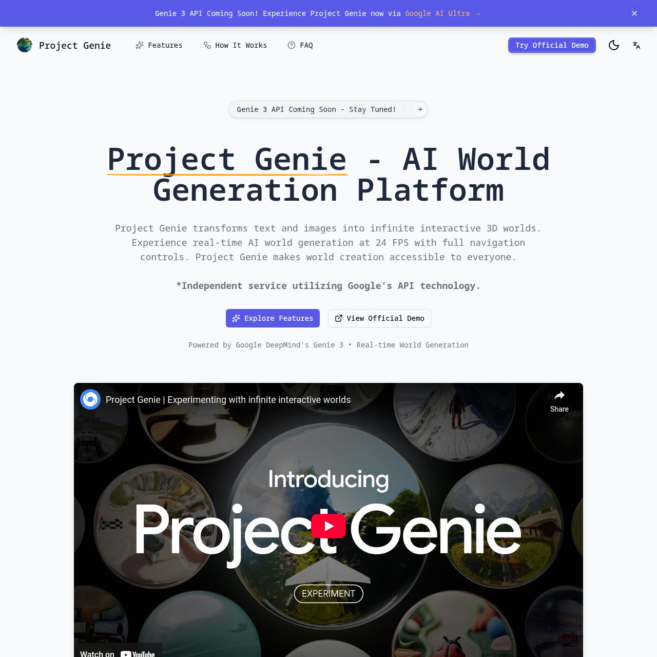 Project Genie AI | World Generator & 3D Environment Creator