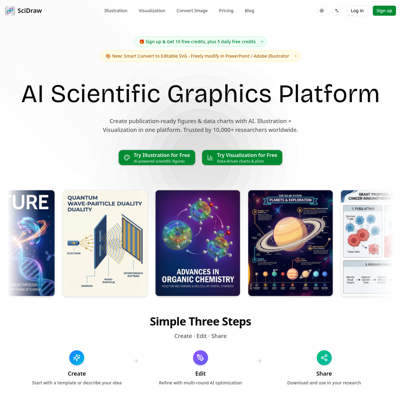 SciDraw - AI Scientific Illustration & Data Visualization