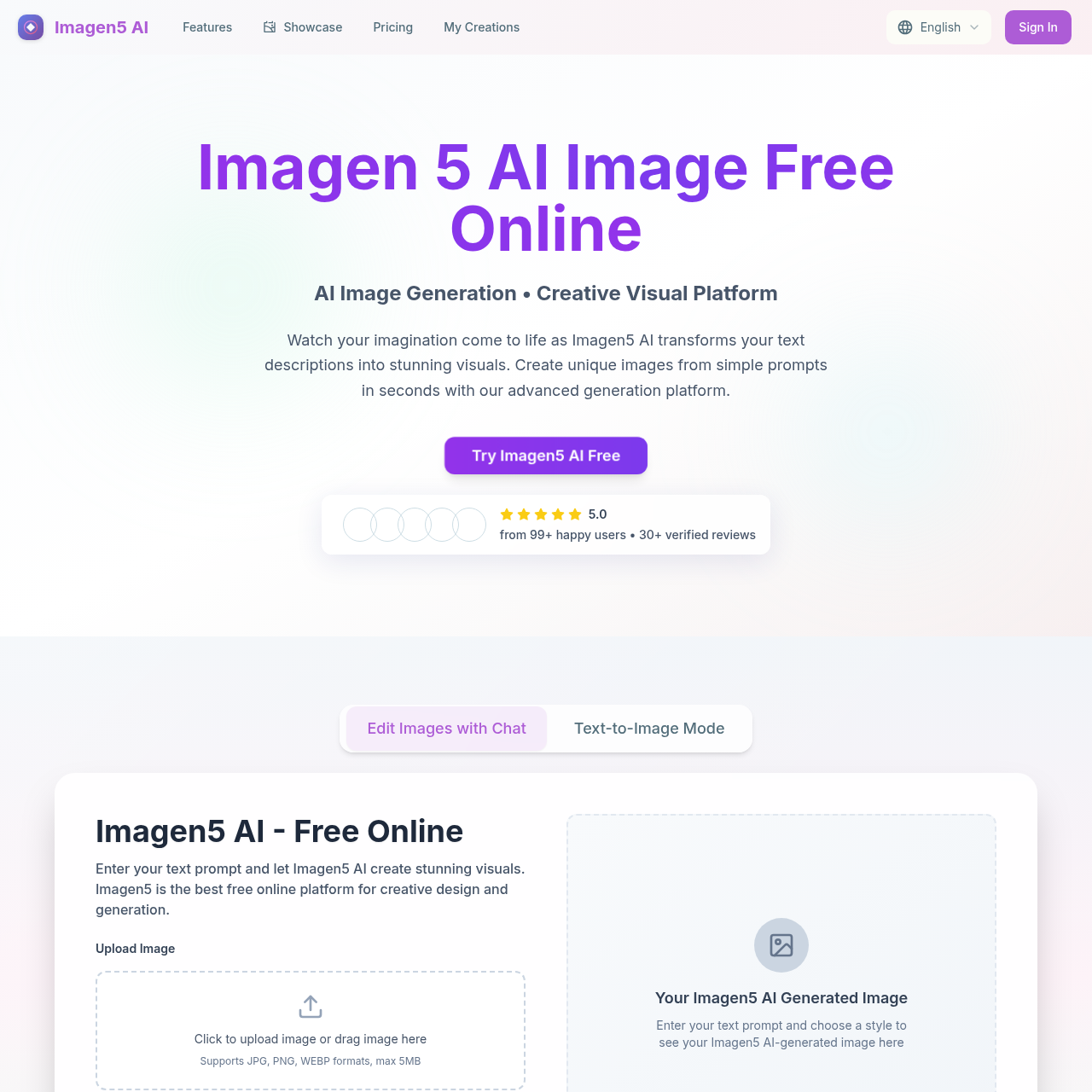 Imagen5 AI: Free AI Image Generation & Creative Platform