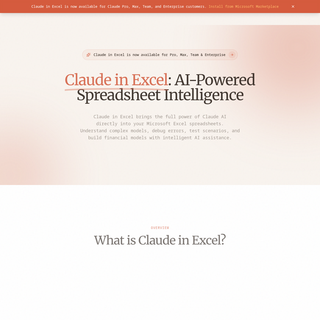 Claude in Excel: AI-Powered Spreadsheet Assistant & Intelligence