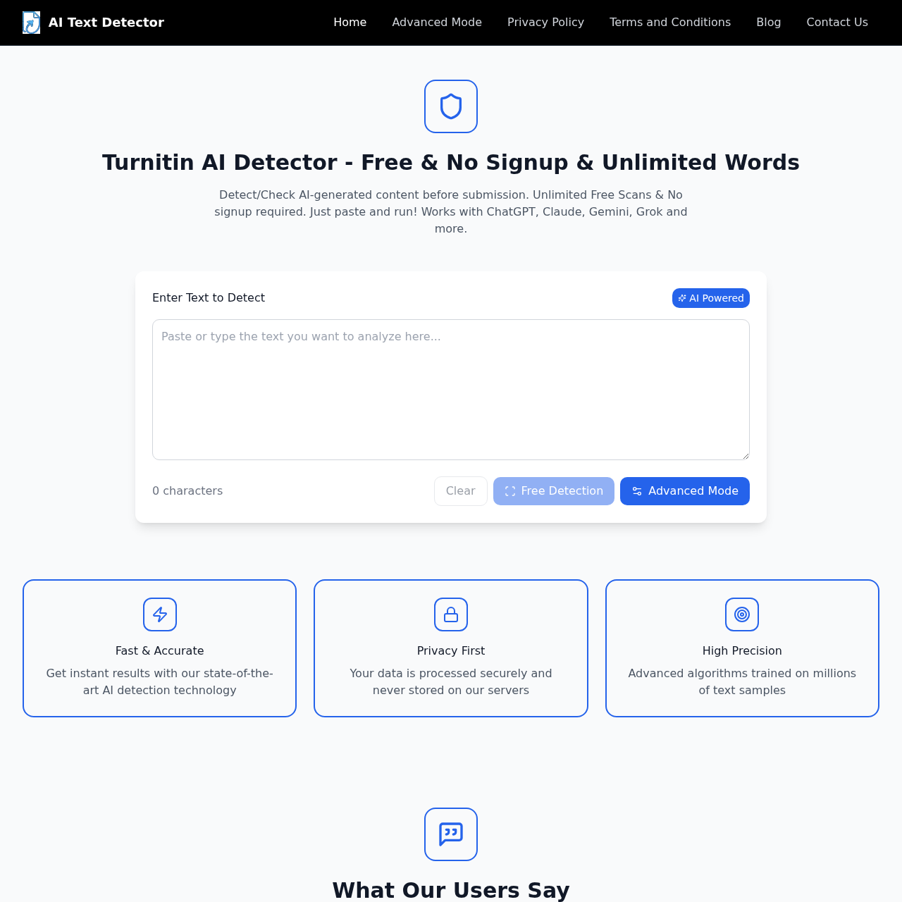 Turnitin AI Detector - Free & Unlimited AI Content Detection