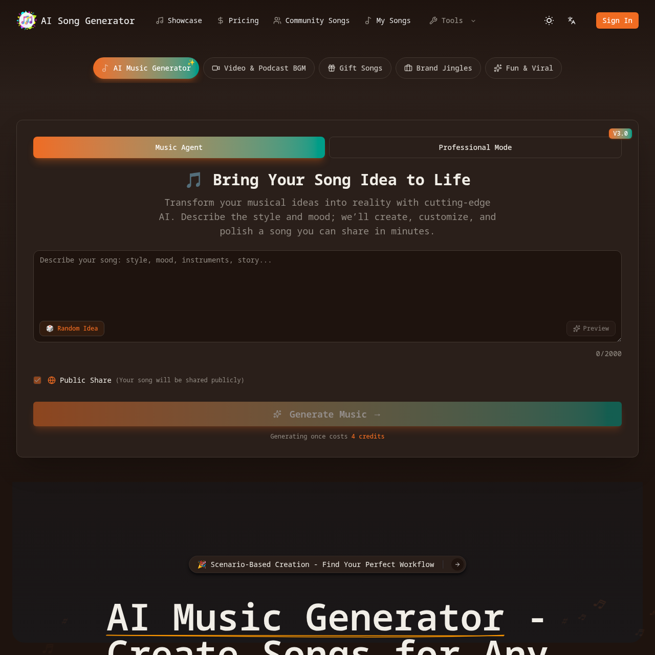 AI Song Generator - Royalty-Free Music in 30 Seconds