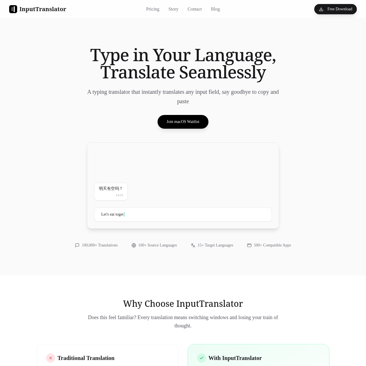 InputTranslator | AI Desktop Typing Translator for Windows