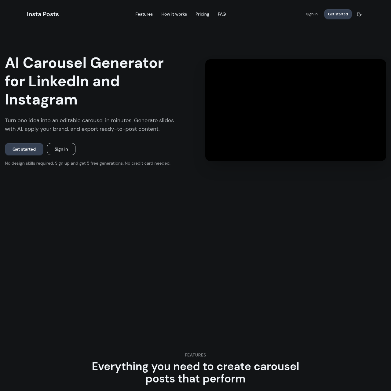 Insta Posts AI Carousel Generator for LinkedIn & Instagram