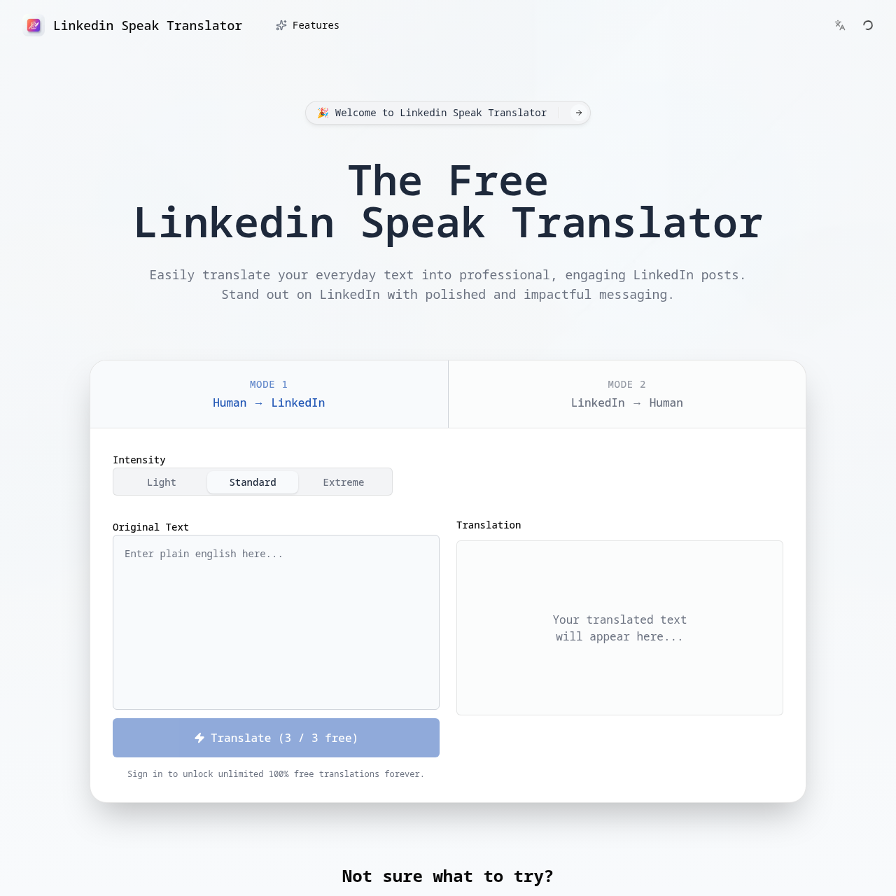 LinkedIn Speak Translator: AI Tool for Professional Posts