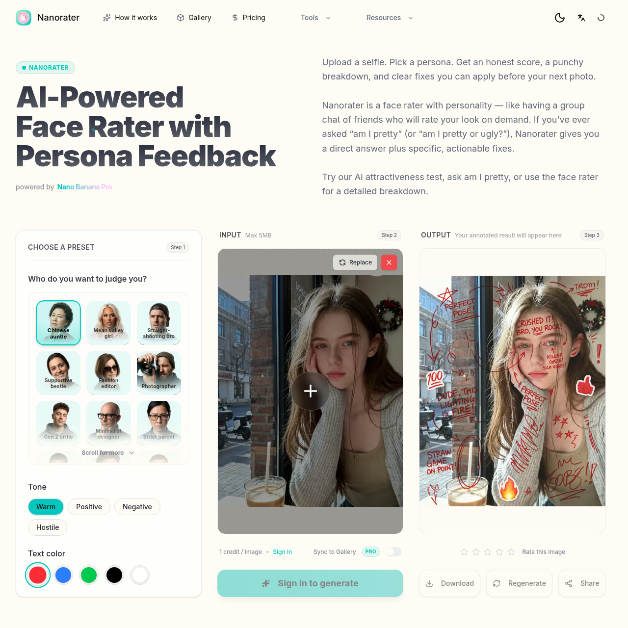 Nanorater AI: Precision Aesthetics Rating & Face Rater