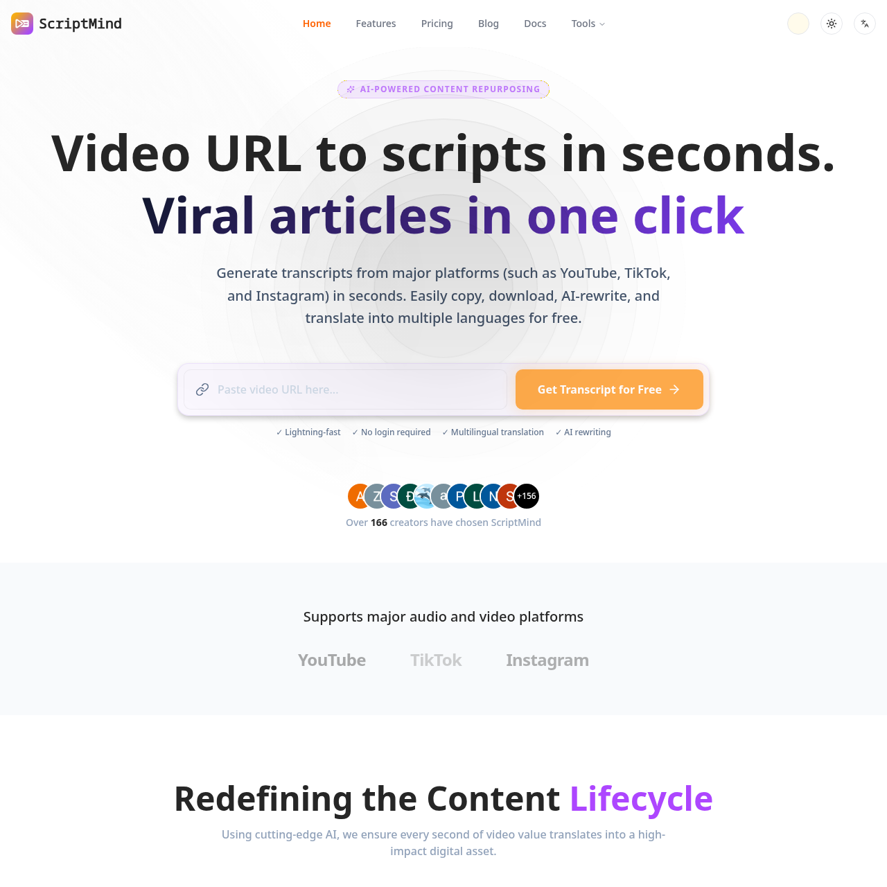 ScriptMind | Free AI Video to Transcript & Article Generator