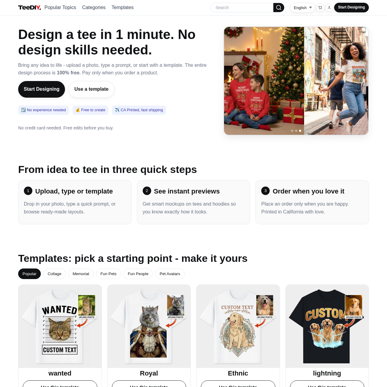 TeeDIY | Design Custom T-Shirts & Apparel in Minutes