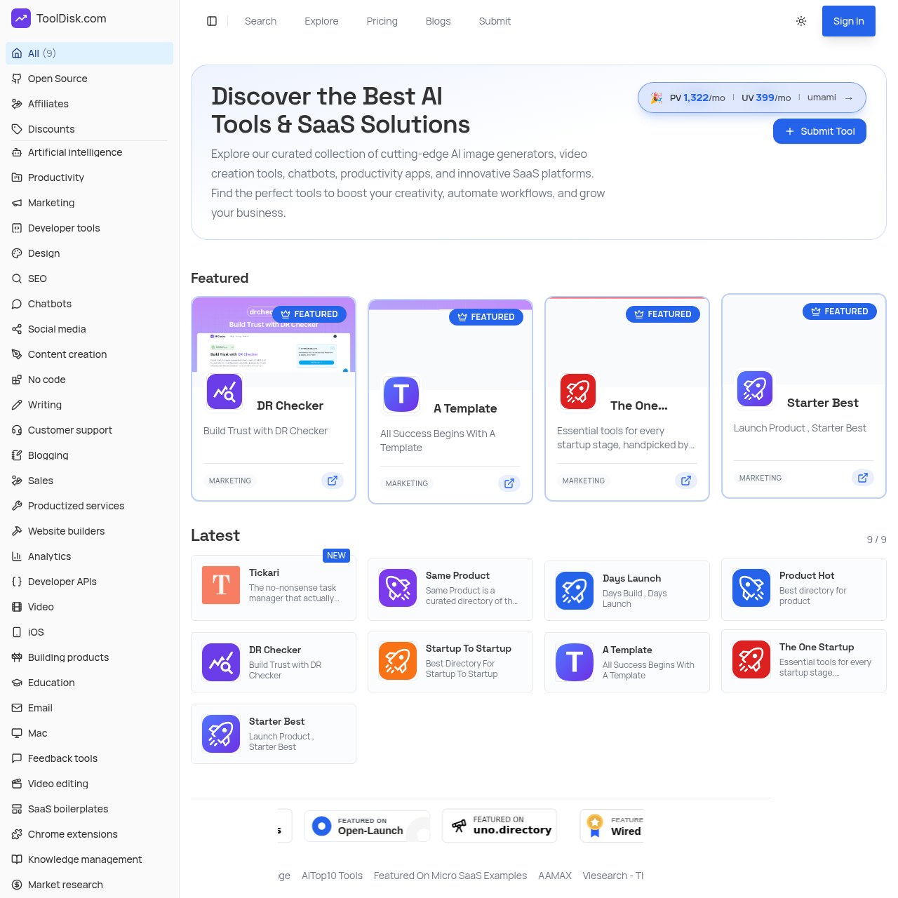 ToolDisk.com - Discover Best AI Tools & SaaS Solutions