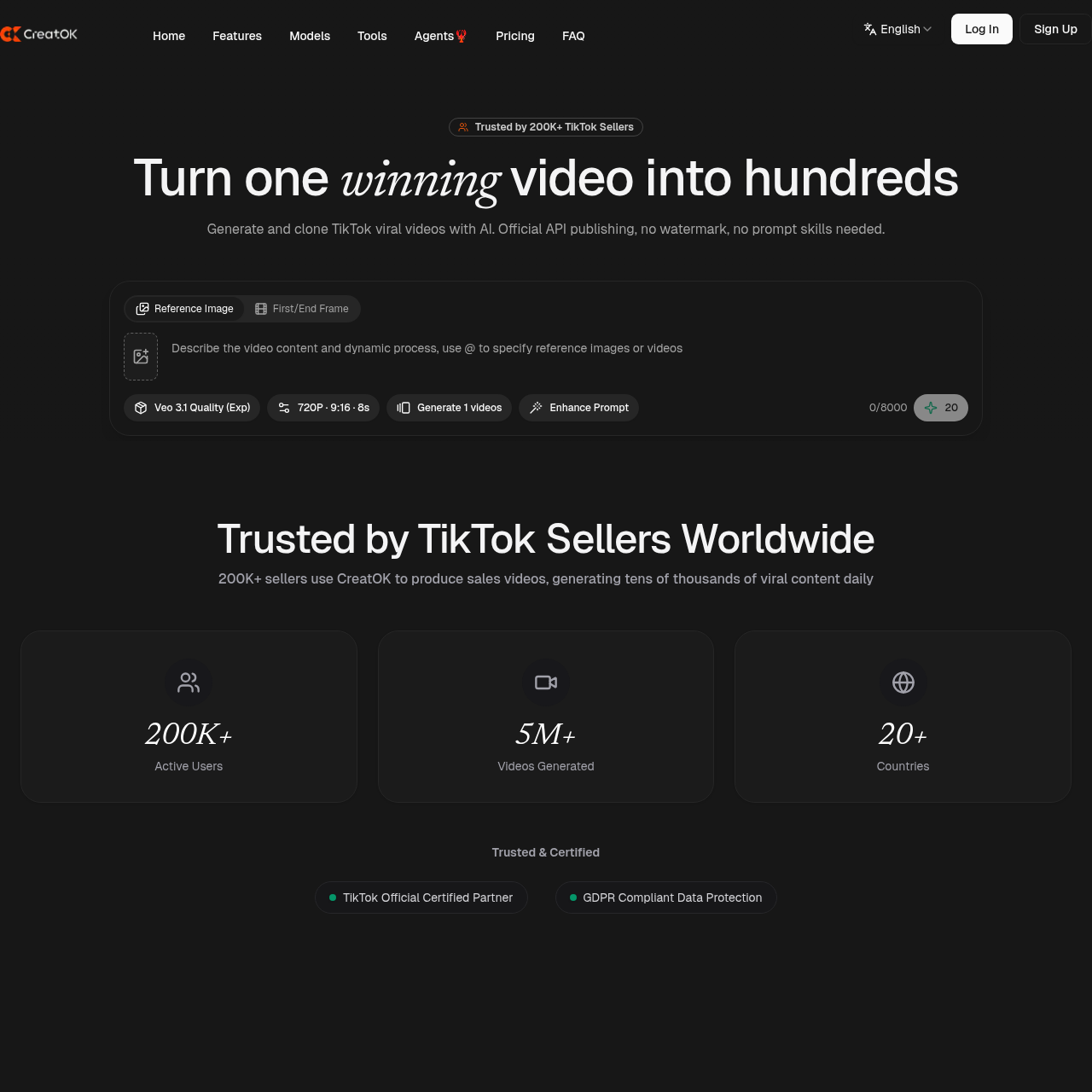 CreatOK AI: TikTok E-commerce Video Generator | Viral Content